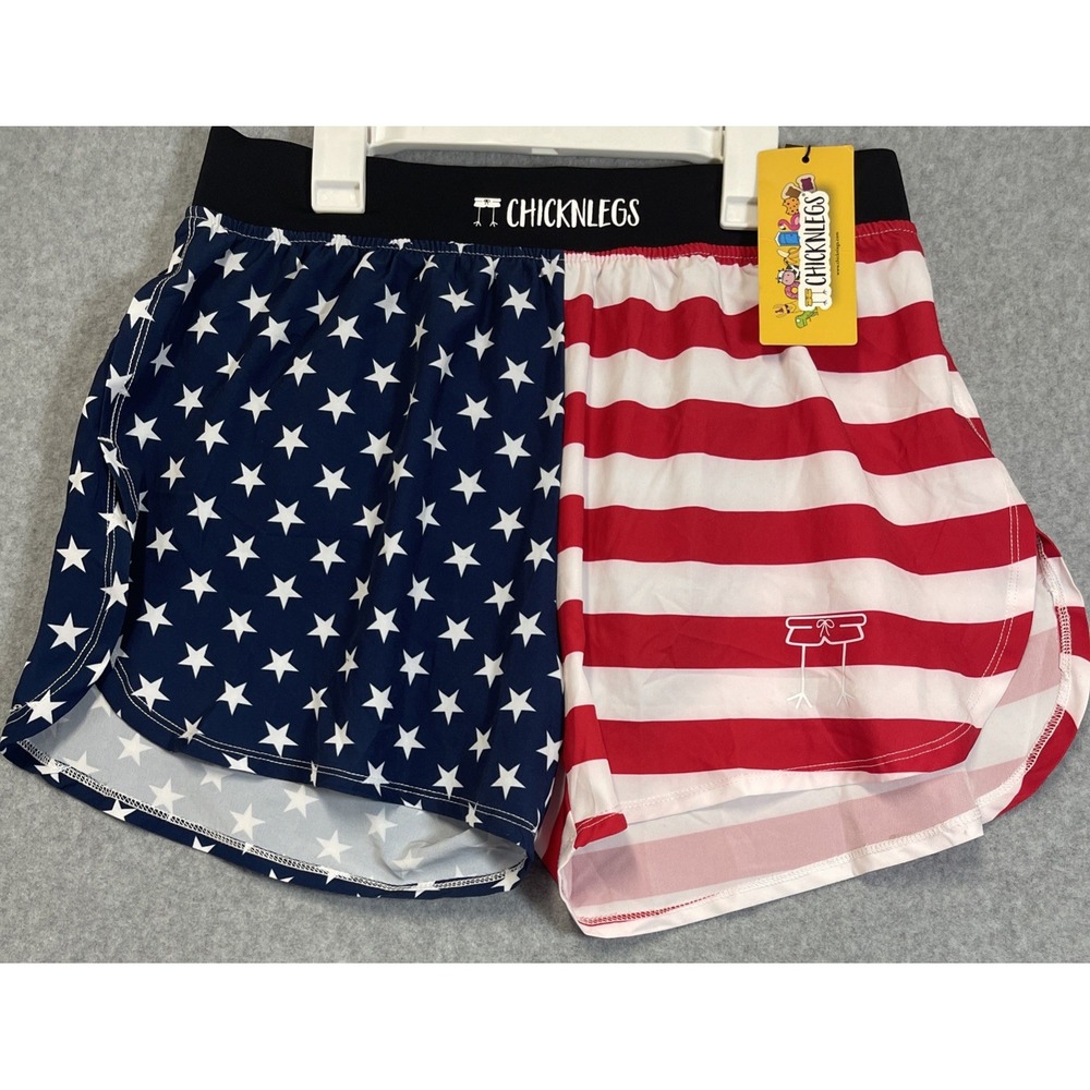 ChicknLegs 4" Men's Split Running Shorts USA Flag Lined Size L Gym Work Out